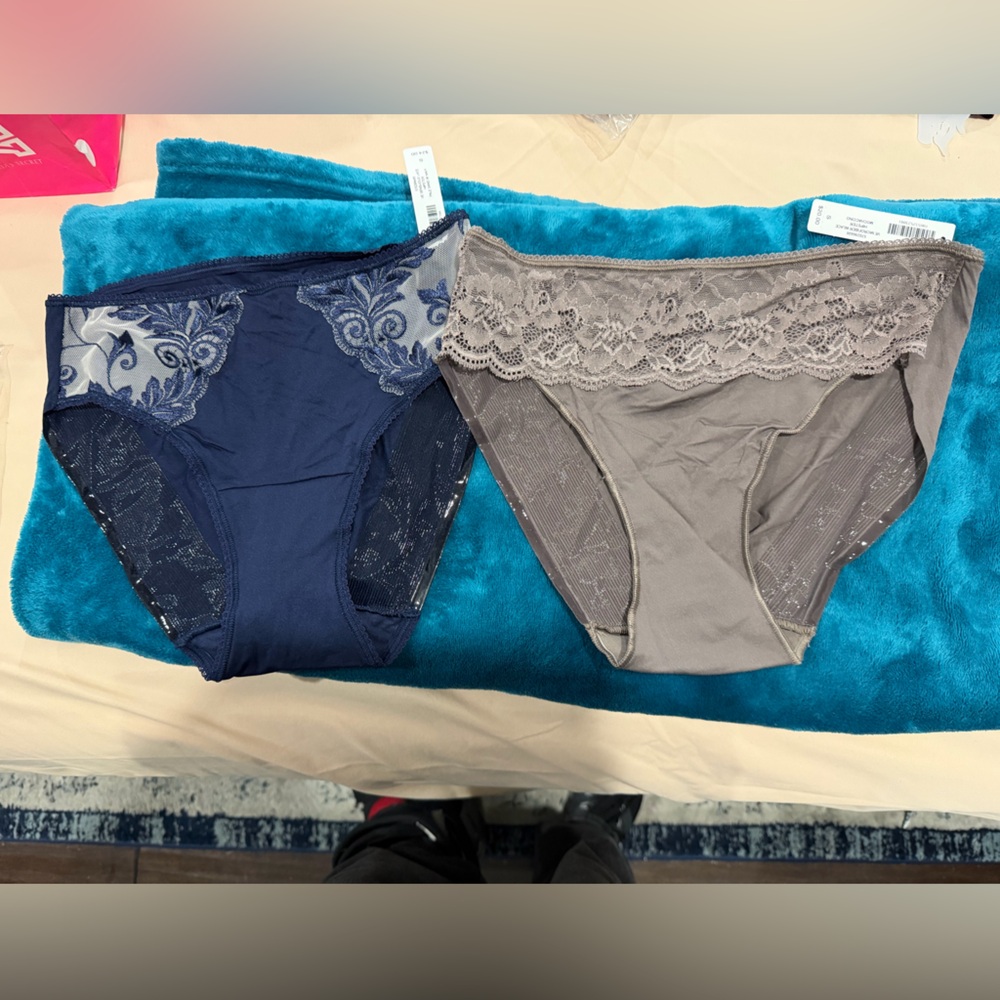 Soma Blue and Gray Lace Panty Duo